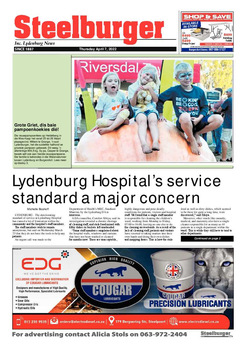 Steelburger News 7 April 2022 page 1