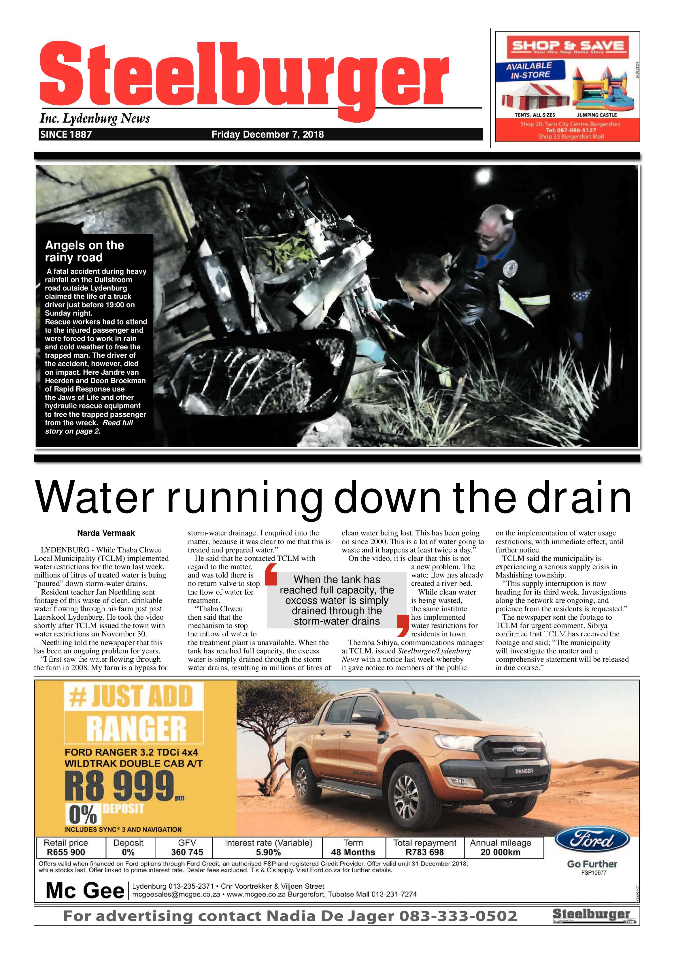 Steelburger News 7 December 2018 page 1
