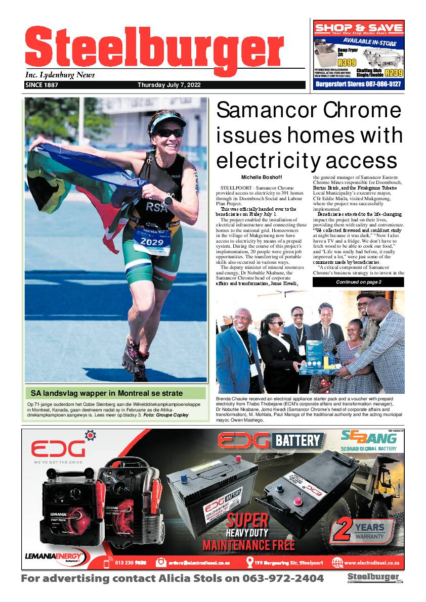 Steelburger News 7 July 2022 page 1