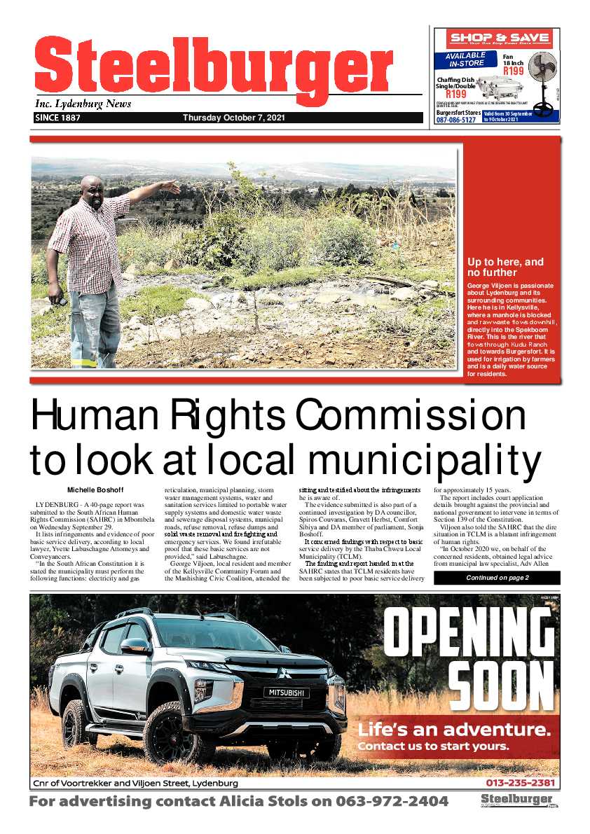 Steelburger News 7 October 2021 page 1