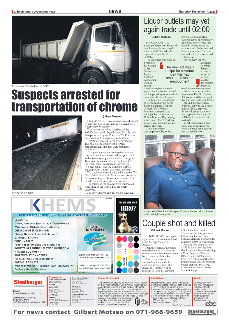 Steelburger News 7 September 2023 page 2