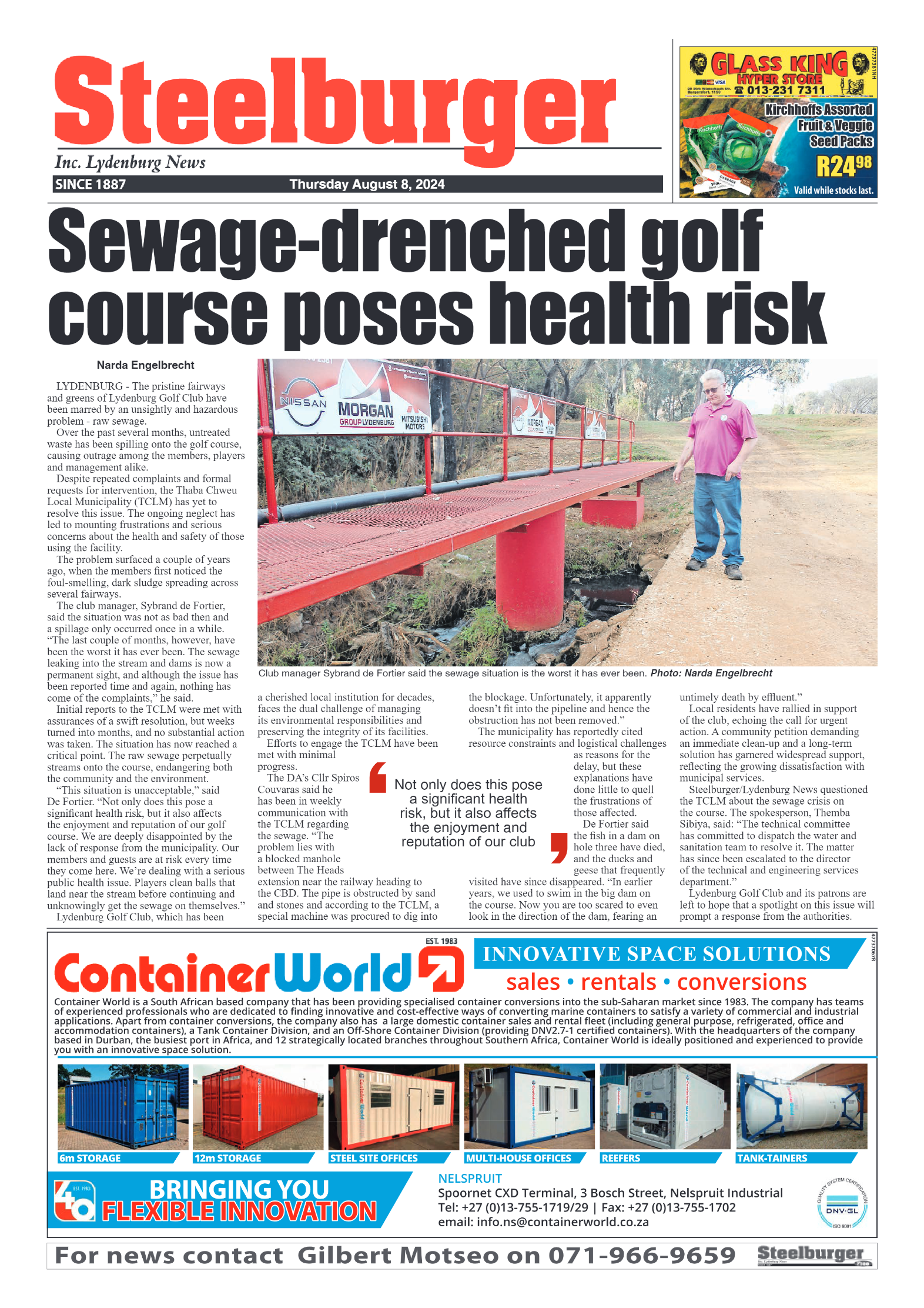 Steelburger News 8 August 2024 page 1