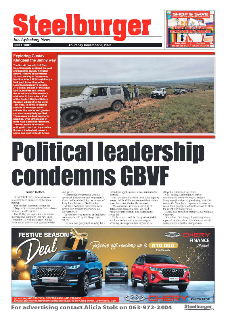 Steelburger News 8 December 2022 page 1