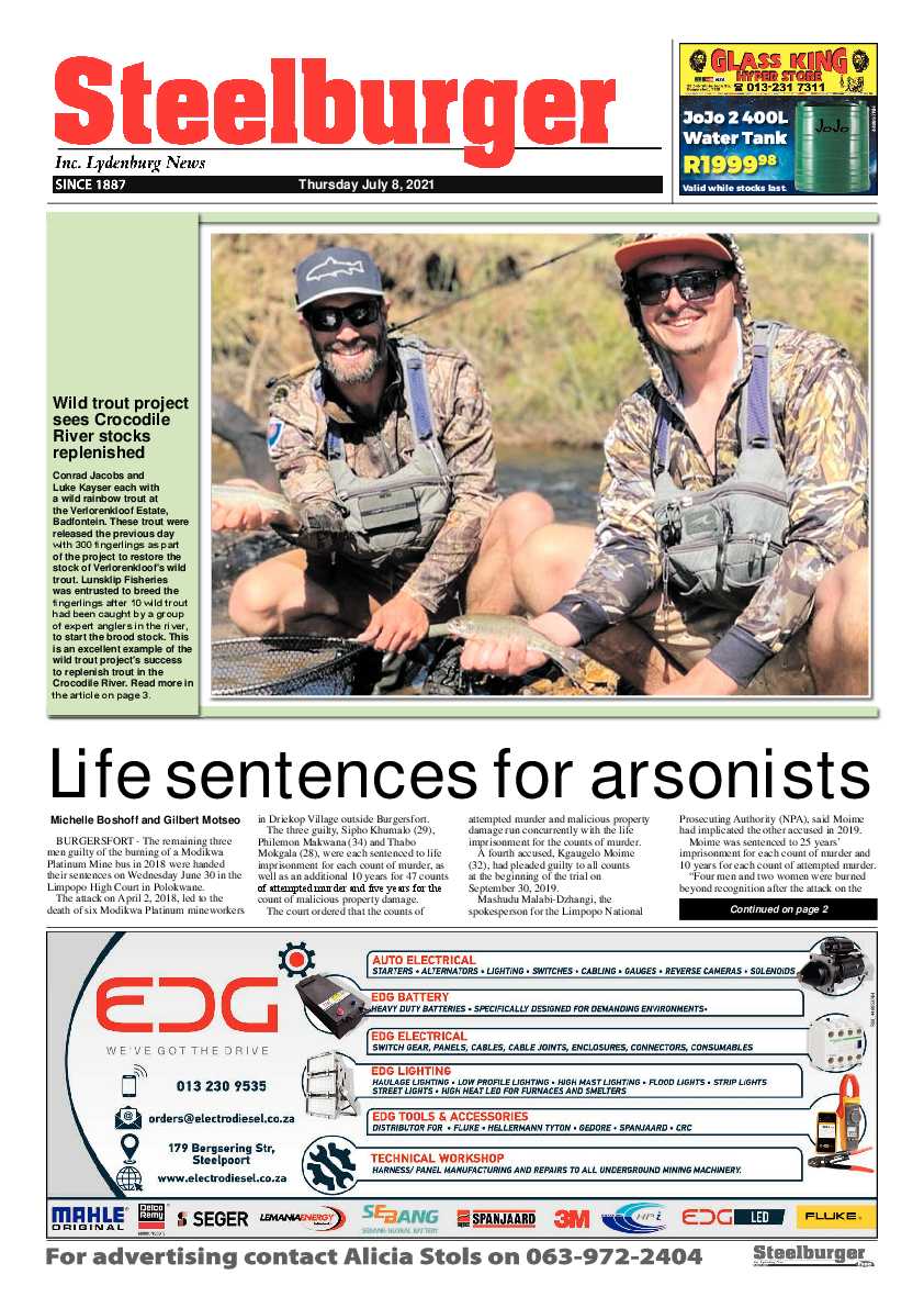 Steelburger news 8 July 2021 page 1