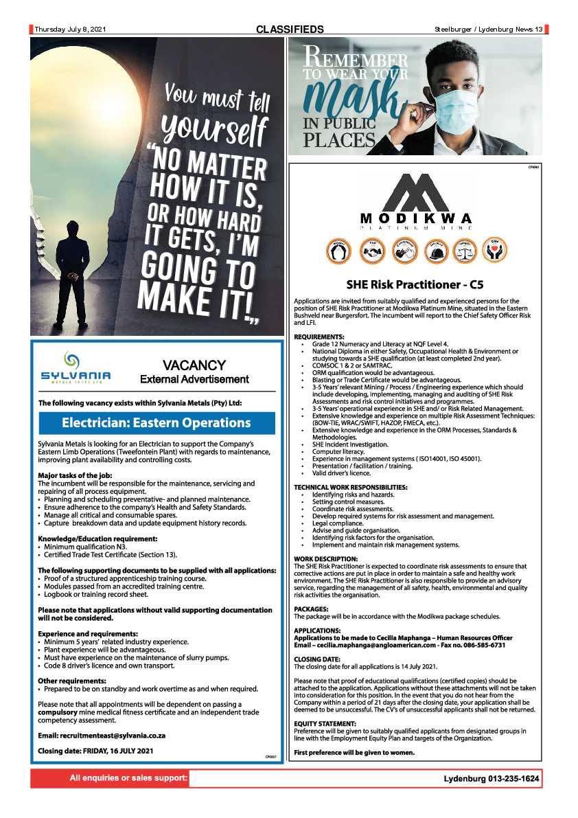 Steelburger news 8 July 2021 page 13