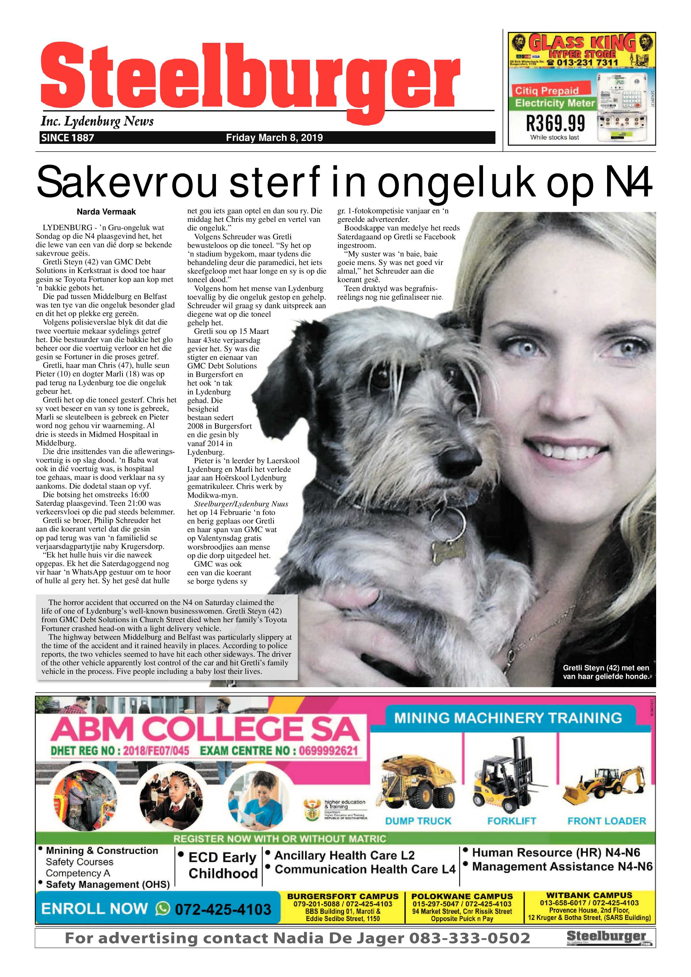 Steelburger News 8 March 2019 page 1