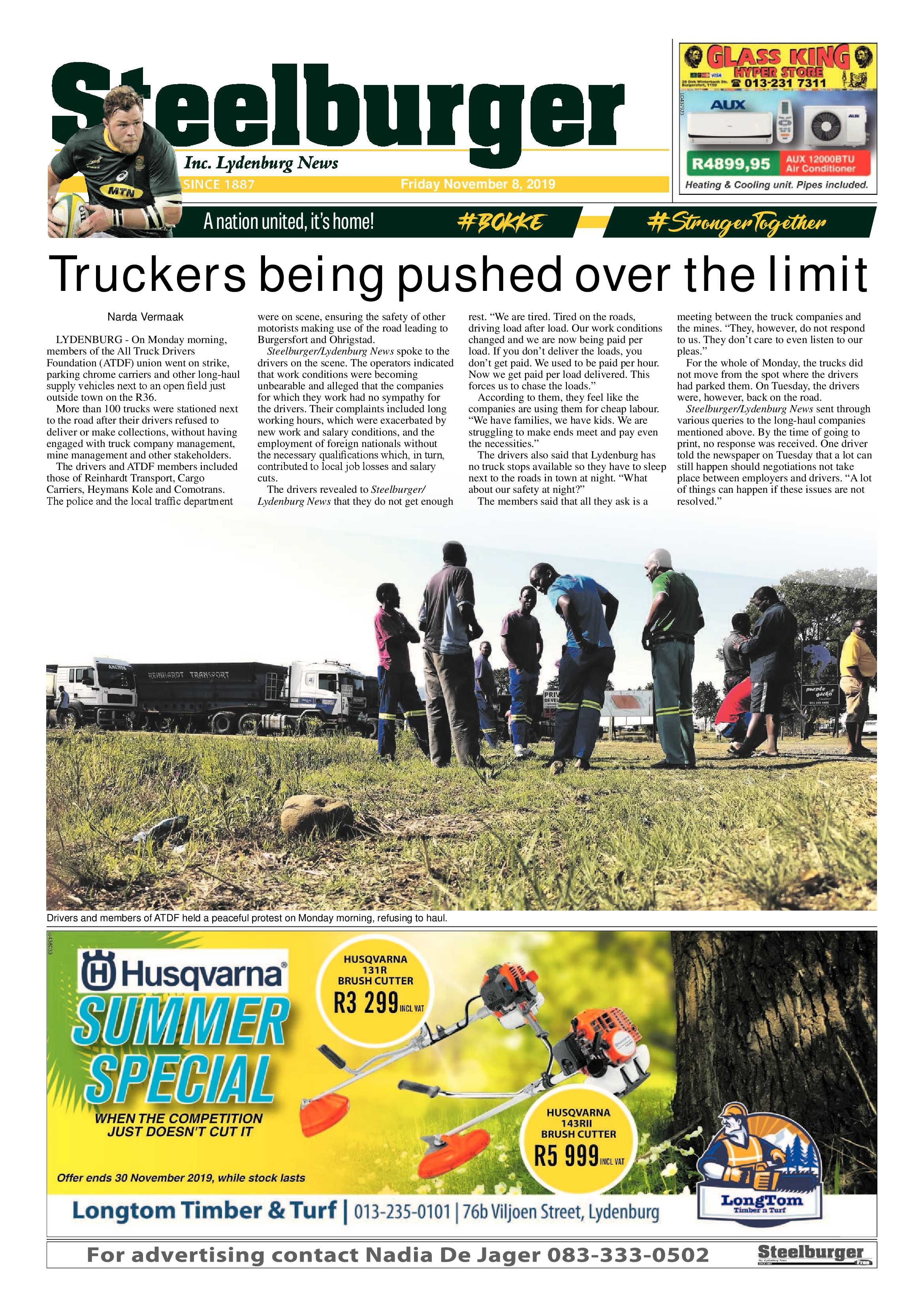 Steelburger News 8 November 2019 page 1