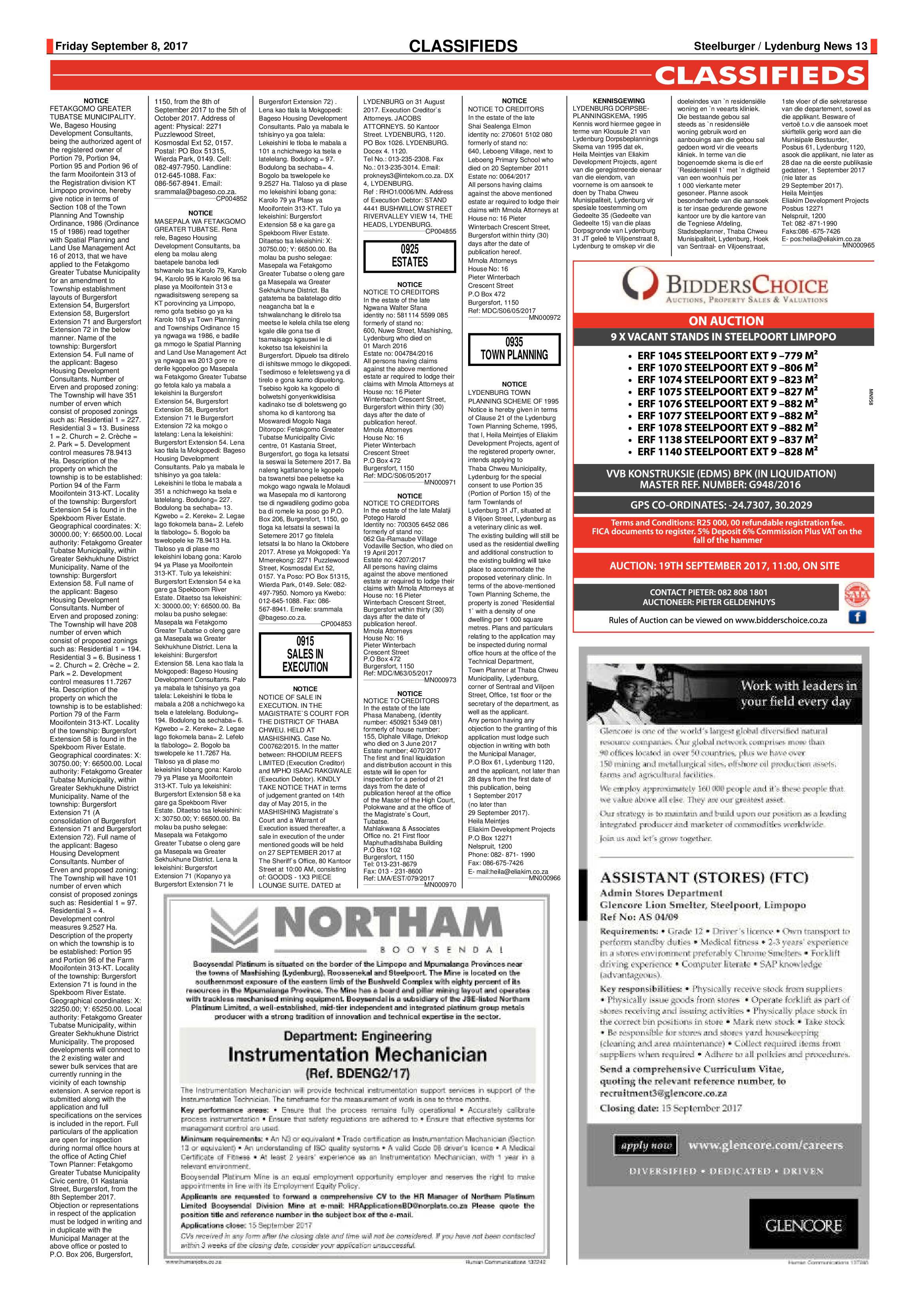 Steelburger News 8 September 2017 page 13