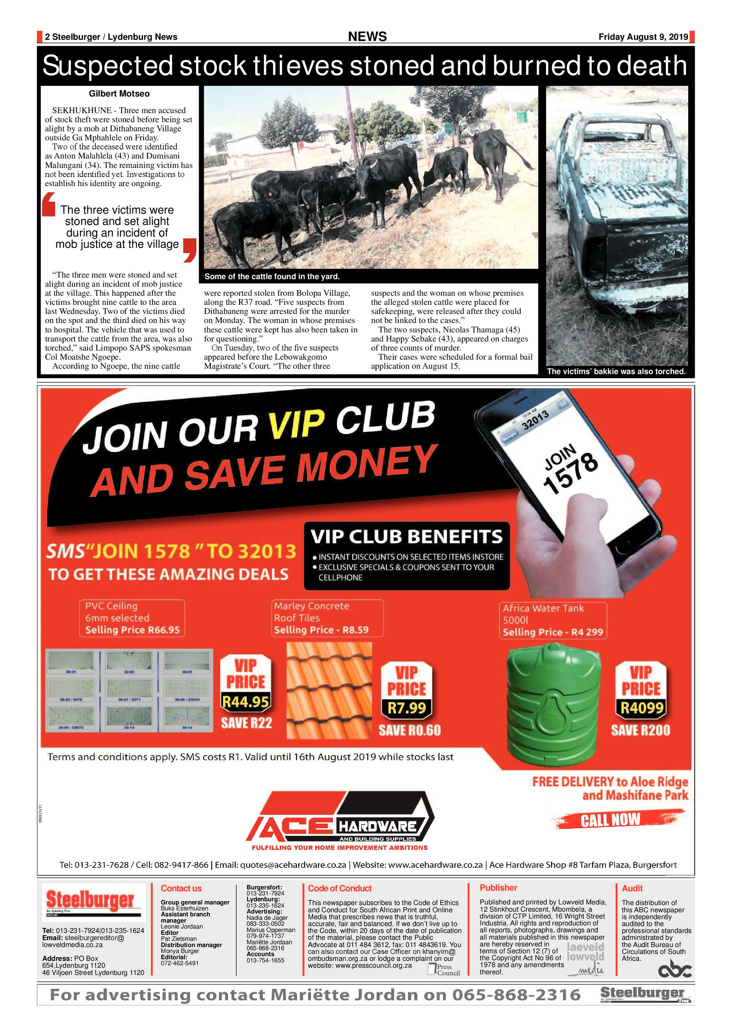 Steelburger News 9 August 2019 page 2