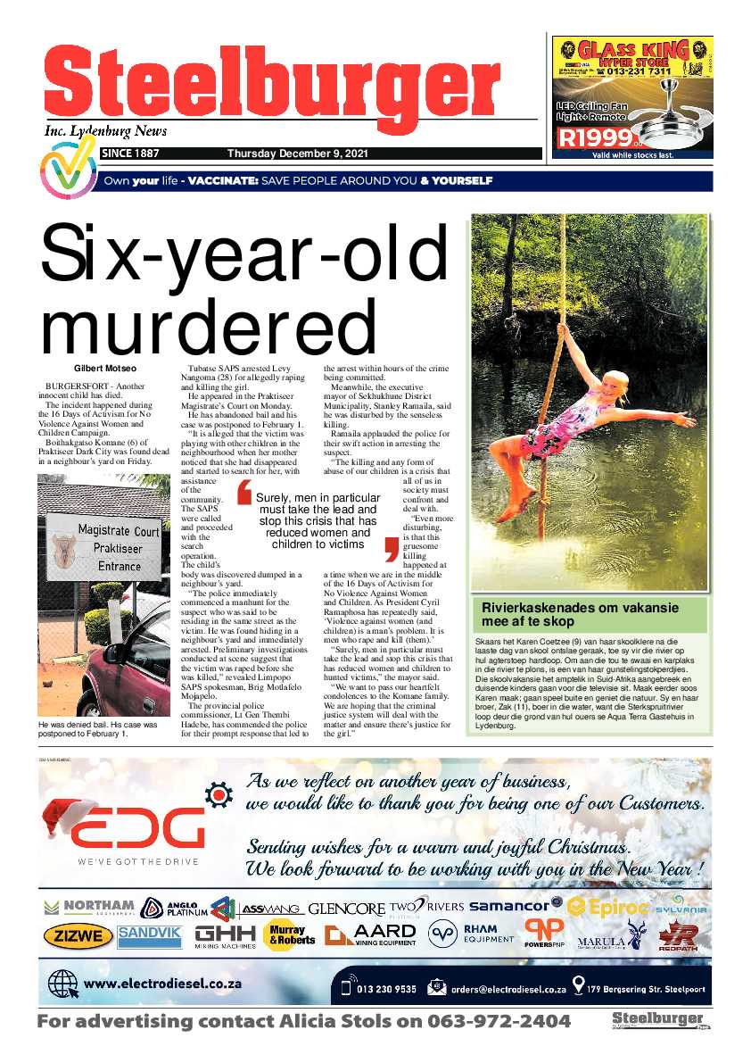 Steelburger News 9 December 2021 page 1