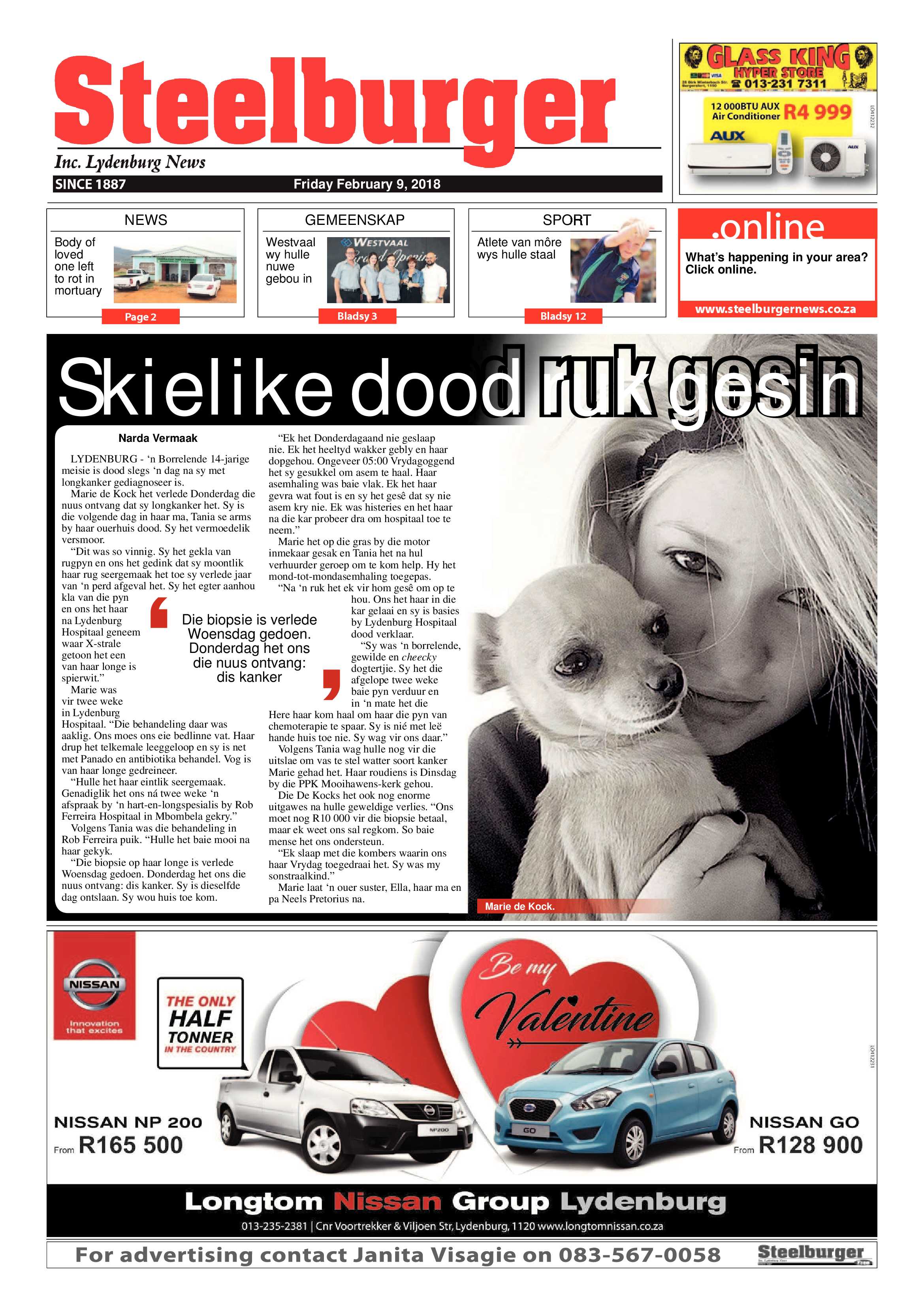 Steelburger News 9 February 2018 page 1