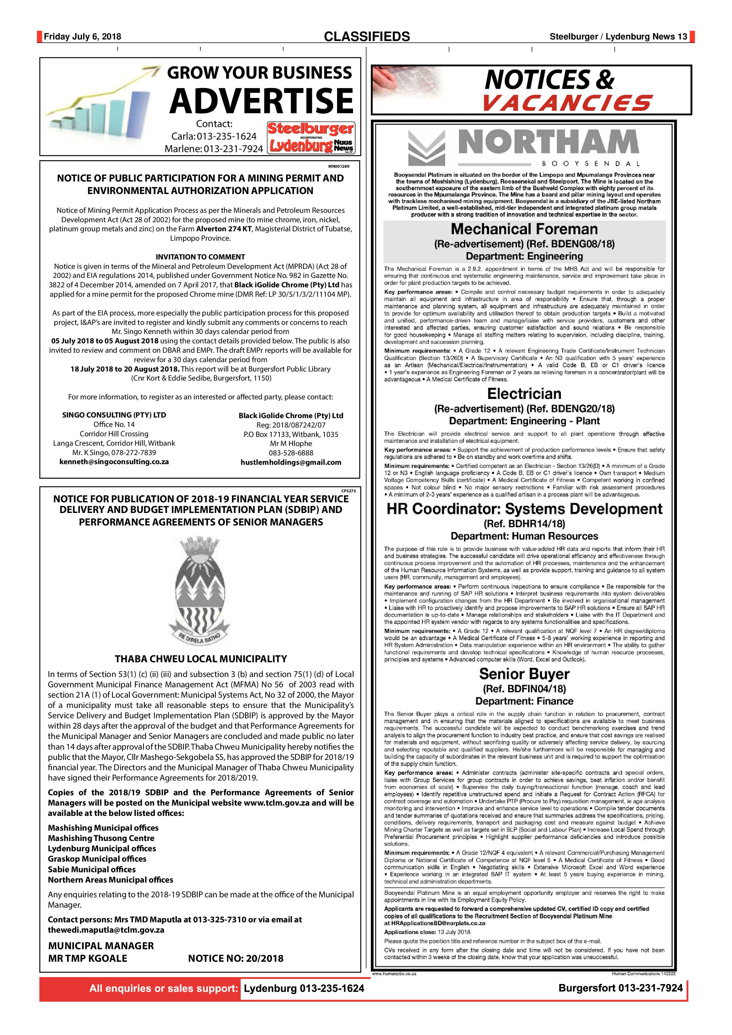 Steelburger News 6 July 2018 page 13