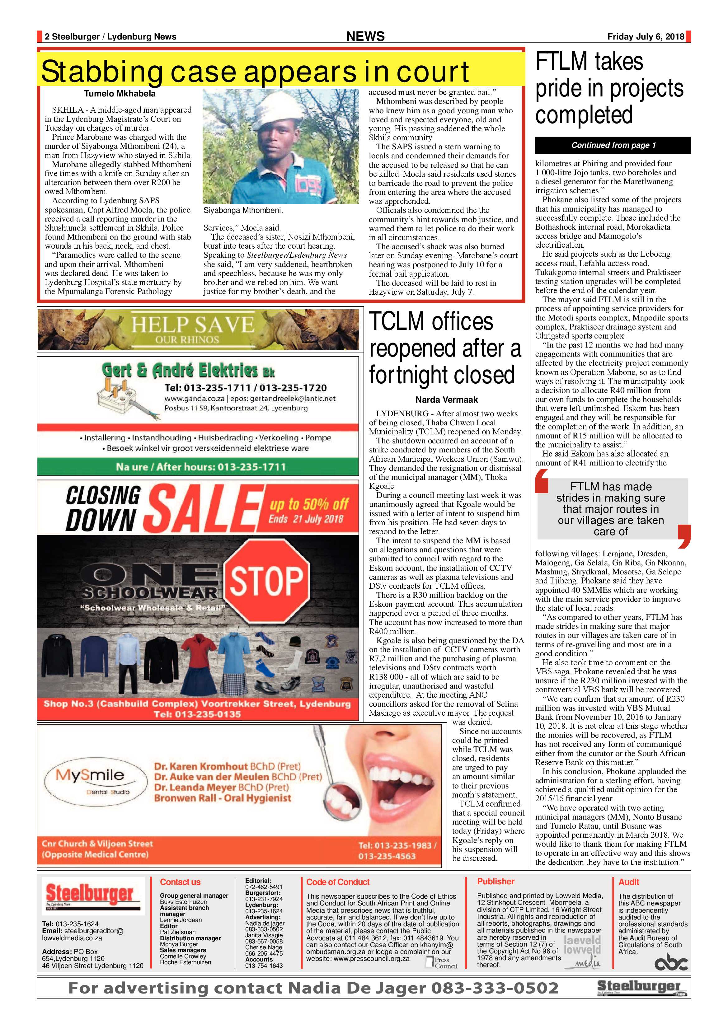 Steelburger News 6 July 2018 page 2