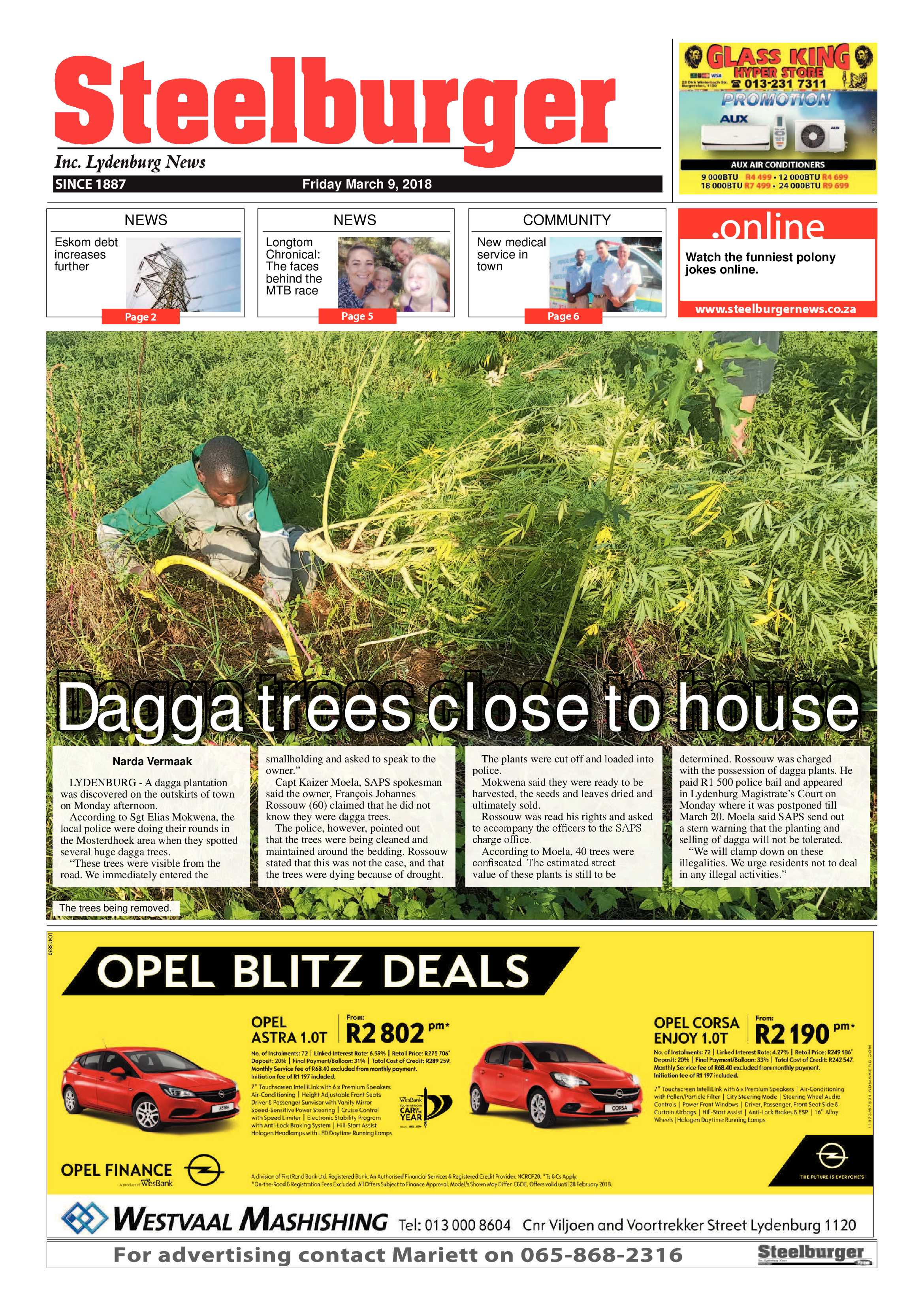 Steelburger News 9 March 2018 page 1