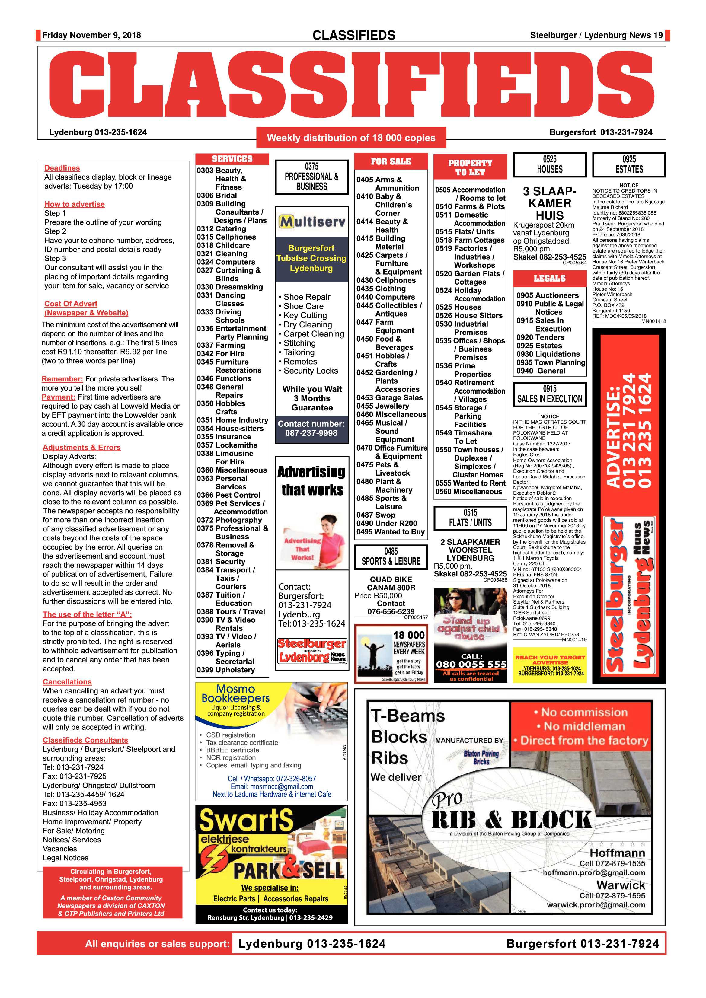 Steelburger News 9 November 2018 page 19